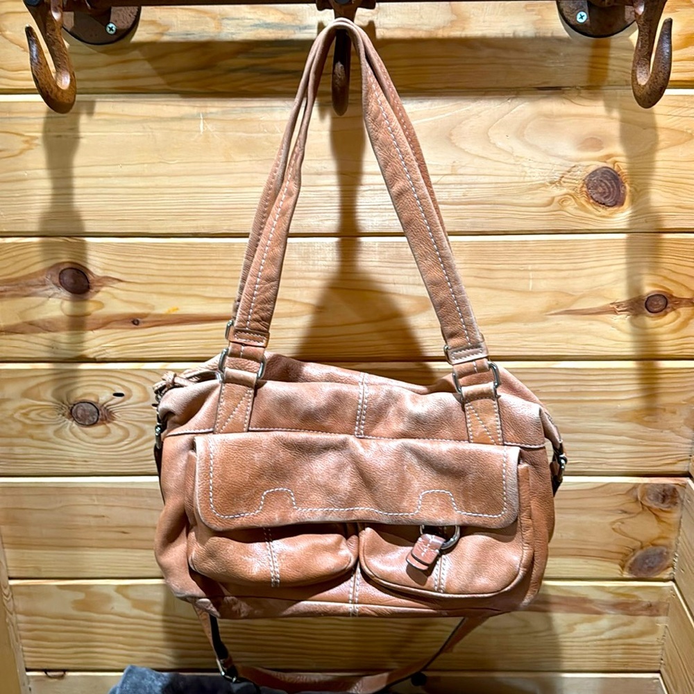 Vintage Banana Republic 100% veg tan Leather Handbag.